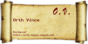 Orth Vince névjegykártya